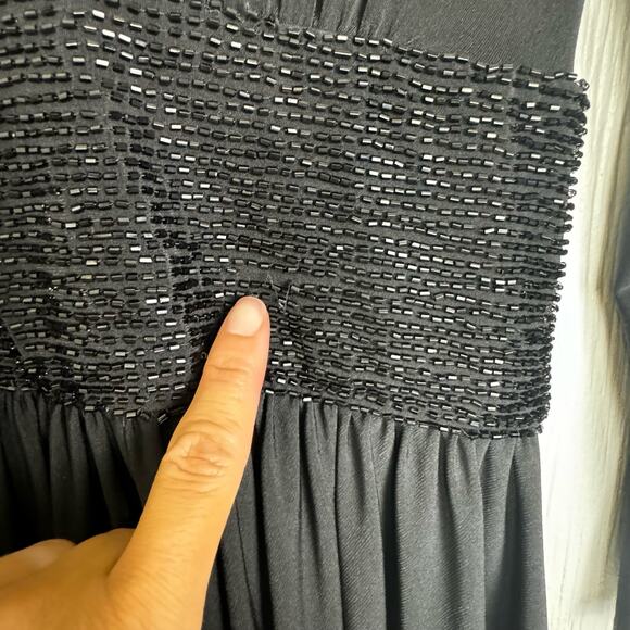 JS Boutique V Neck Knee Length Cocktail Dress Grunge Dark Romantic Size 4 Black - Picture 7 of 11